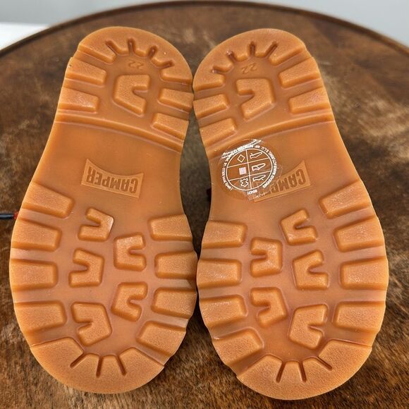 Camper Boots Baby 5.5 (22) Brutus Red Leather Ankle Lace Up Zipper Hiking - Picture 7 of 11